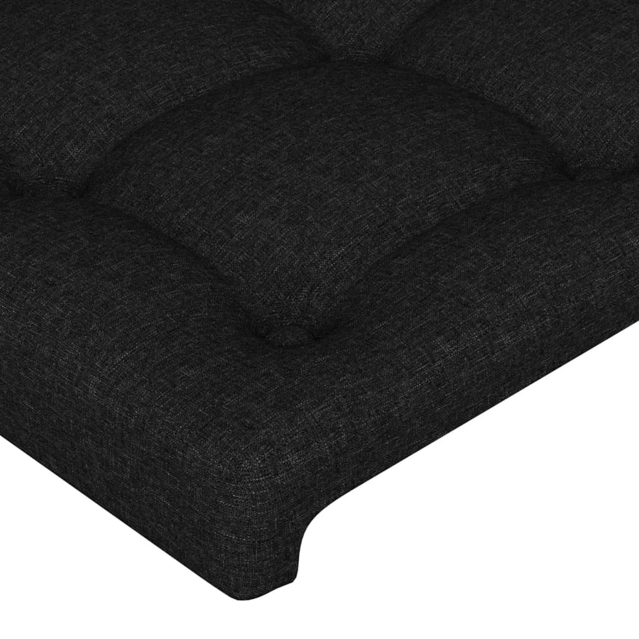 Hoofdbord Led Stof 200 x 5 x 118/128 cm Zwart