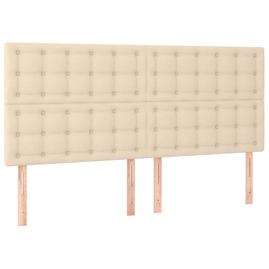 Hoofdbord Led Stof Kleurig 1 200 x 5 x 118/128 cm Crème