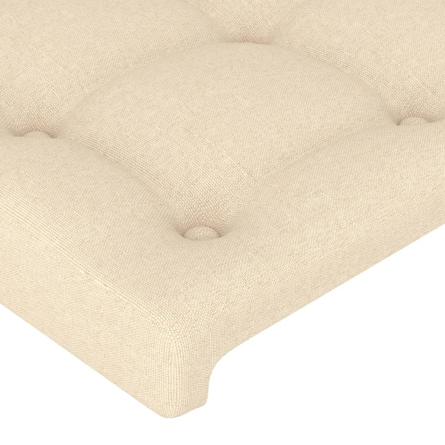 Hoofdbord Led Stof Kleurig 1 200 x 5 x 118/128 cm Crème