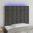 Headboard LED 80x5x118/128 cm velvet dark grey