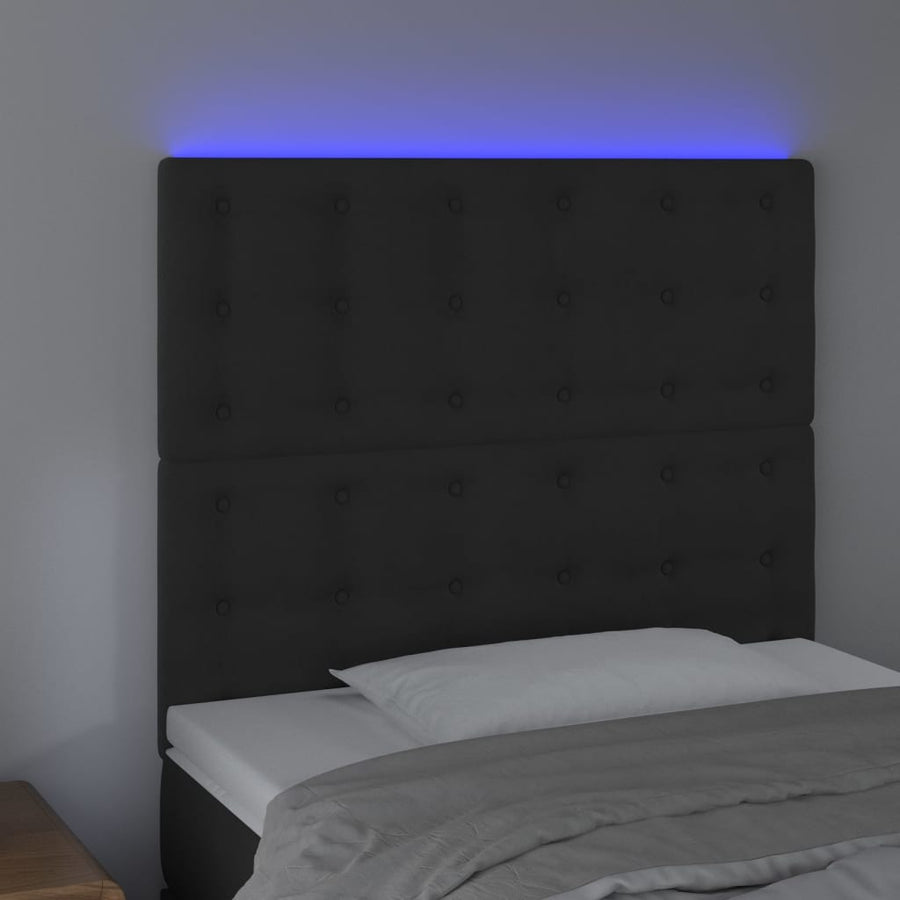 Hoofdbord Led Fluweel 80 x 5 x 118/128 cm Zwart