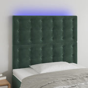 Hoofdbord LED 80x5x118/128 cm fluweel donkergroen