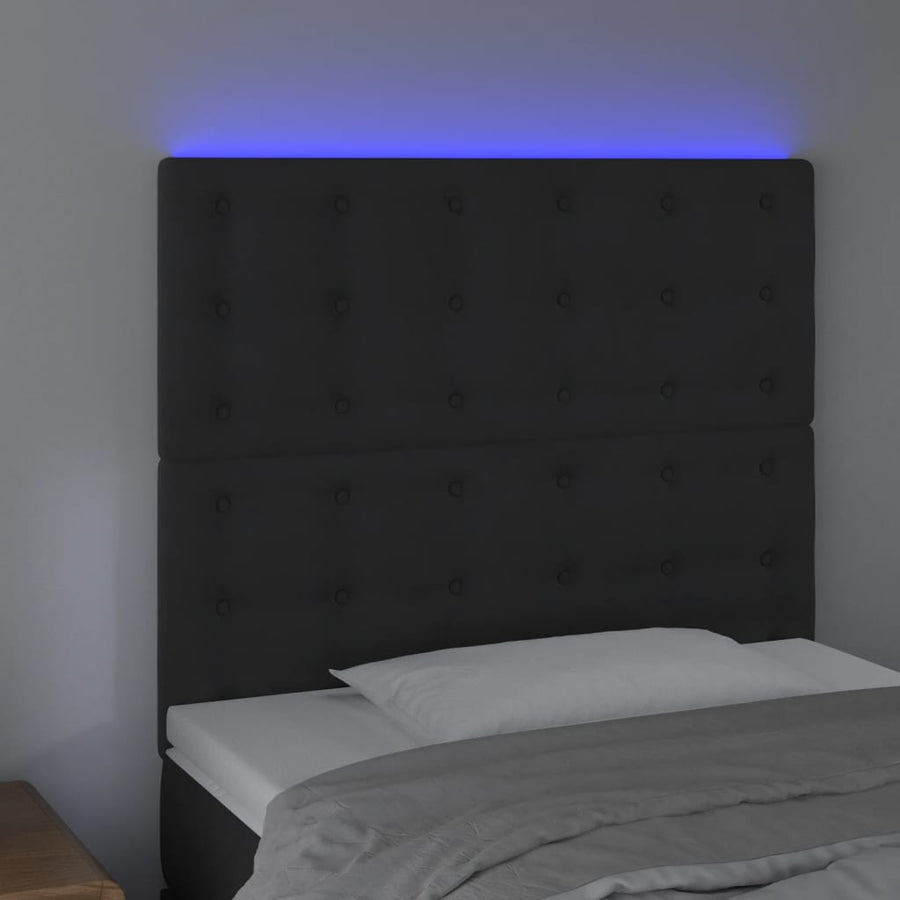 Hoofdbord Led Fluweel 90 x 5 x 118/128 cm Zwart