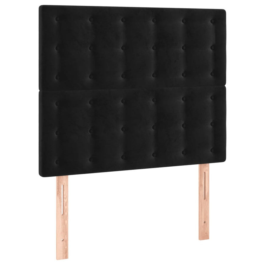 Hoofdbord Led Fluweel 90 x 5 x 118/128 cm Zwart