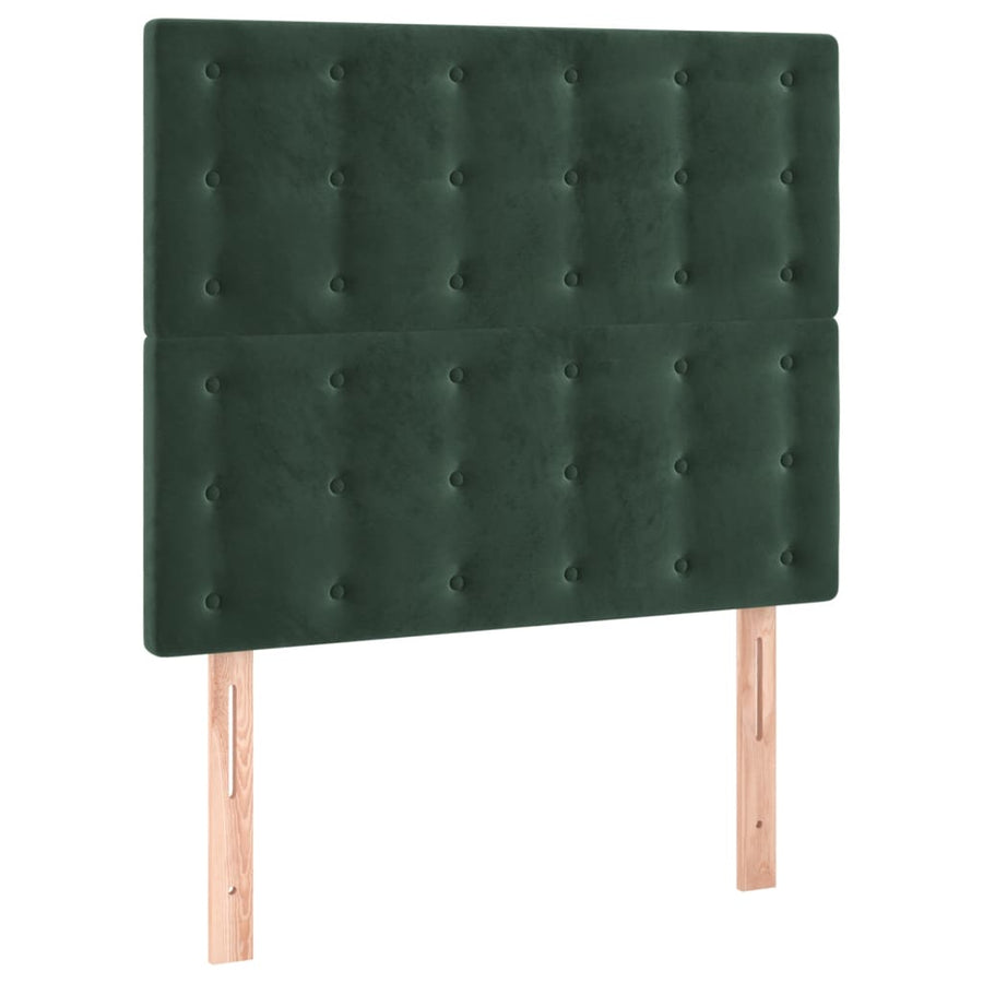 Hoofdbord Led 90X5X118/128 Cm Fluweel Donkergroen 90 x 5 x 118/128 cm