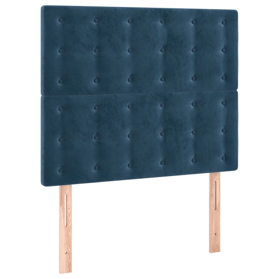 Hoofdbord Led 90X5X118/128 Cm Fluweel Donkerblauw 90 x 5 x 118/128 cm
