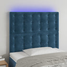 Hoofdbord Led 90X5X118/128 Cm Fluweel Donkerblauw 90 x 5 x 118/128 cm