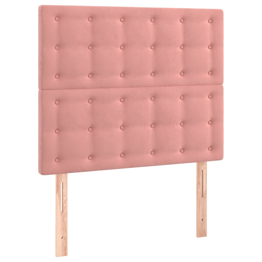 Hoofdbord Led 90X5X118/128 Cm Fluweel Roze 90 x 5 x 118/128 cm