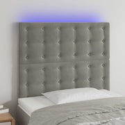 Hoofdbord 100x5x118/128 cm lichtgrijs LED fluweel
