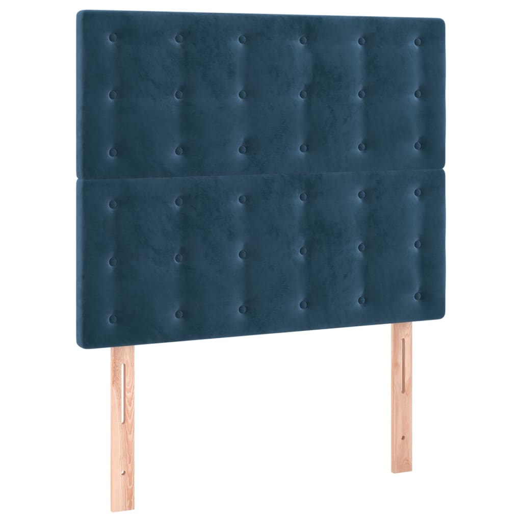 Hoofdbord Led Fluweel 100 x 5 x 118/128 cm Donkerblauw