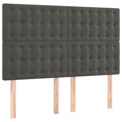 Hoofdbord Led Fluweel 1 144 x 5 x 118/128 cm Donkergrijs