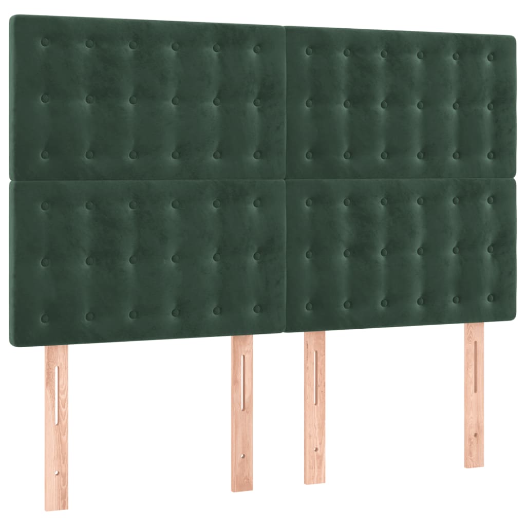 Hoofdbord Led Fluweel 1 144 x 5 x 118/128 cm Donkergroen