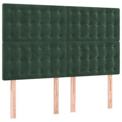 Hoofdbord Led Fluweel 1 144 x 5 x 118/128 cm Donkergroen