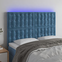 Hoofdbord Led Fluweel 144 x 5 x 118/128 cm Donkerblauw
