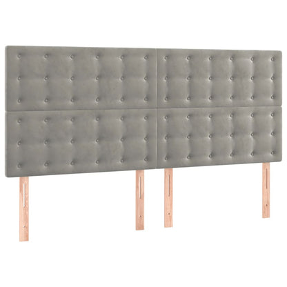 Hoofdbord Led Fluweel 160 x 5 x 118/128 cm Lichtgrijs