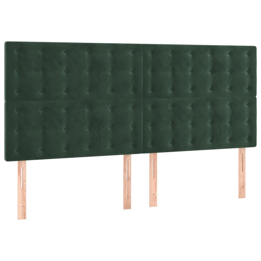 Hoofdbord Led Fluweel 160 x 5 x 118/128 cm Donkergroen