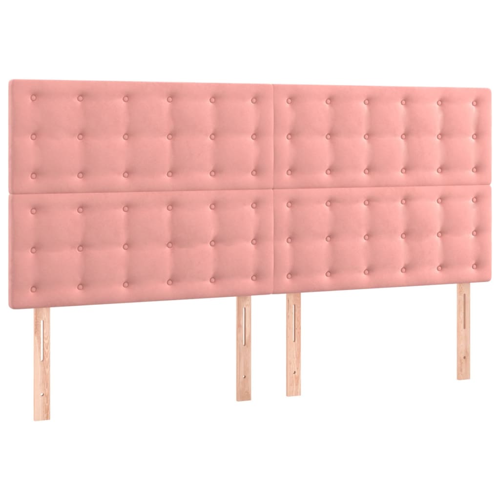Hoofdbord Led Fluweel 160 x 5 x 118/128 cm Roze