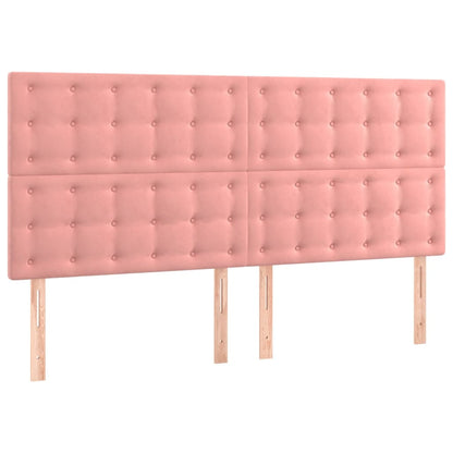 Hoofdbord Led Fluweel 160 x 5 x 118/128 cm Roze