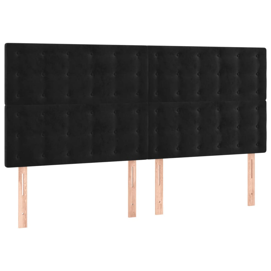 Hoofdbord Led Fluweel 180 x 5 x 118/128 cm Zwart