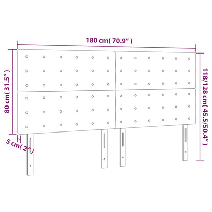Hoofdbord Led 180X5X118/128 Cm Fluweel Donkerblauw 180 x 5 x 118/128 cm