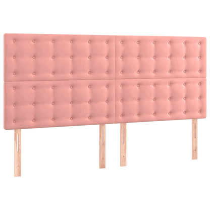 Hoofdbord Led 180X5X118/128 Cm Fluweel Roze 180 x 5 x 118/128 cm