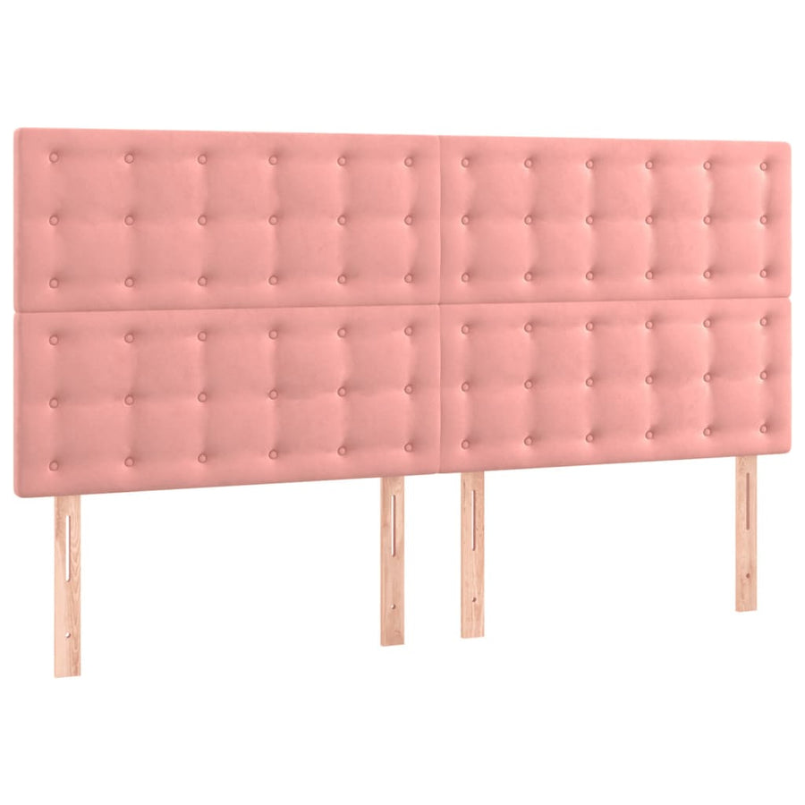 Hoofdbord Led 180X5X118/128 Cm Fluweel Roze 180 x 5 x 118/128 cm