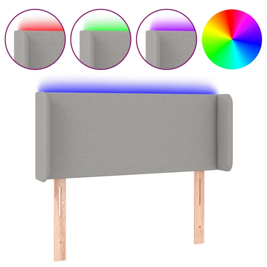 Hoofdbord LED 83x16x78/88 cm stof lichtgrijs 83 x 16 x 78/88 cm Lichtgrijs