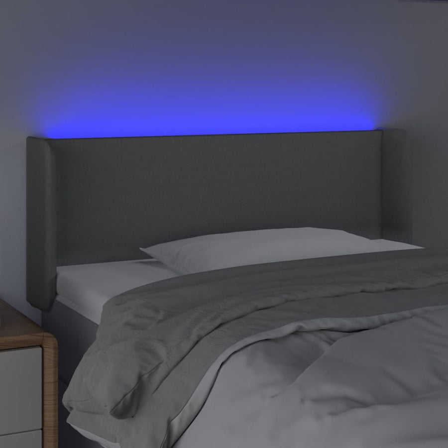 Hoofdbord LED 83x16x78/88 cm stof lichtgrijs 83 x 16 x 78/88 cm Lichtgrijs