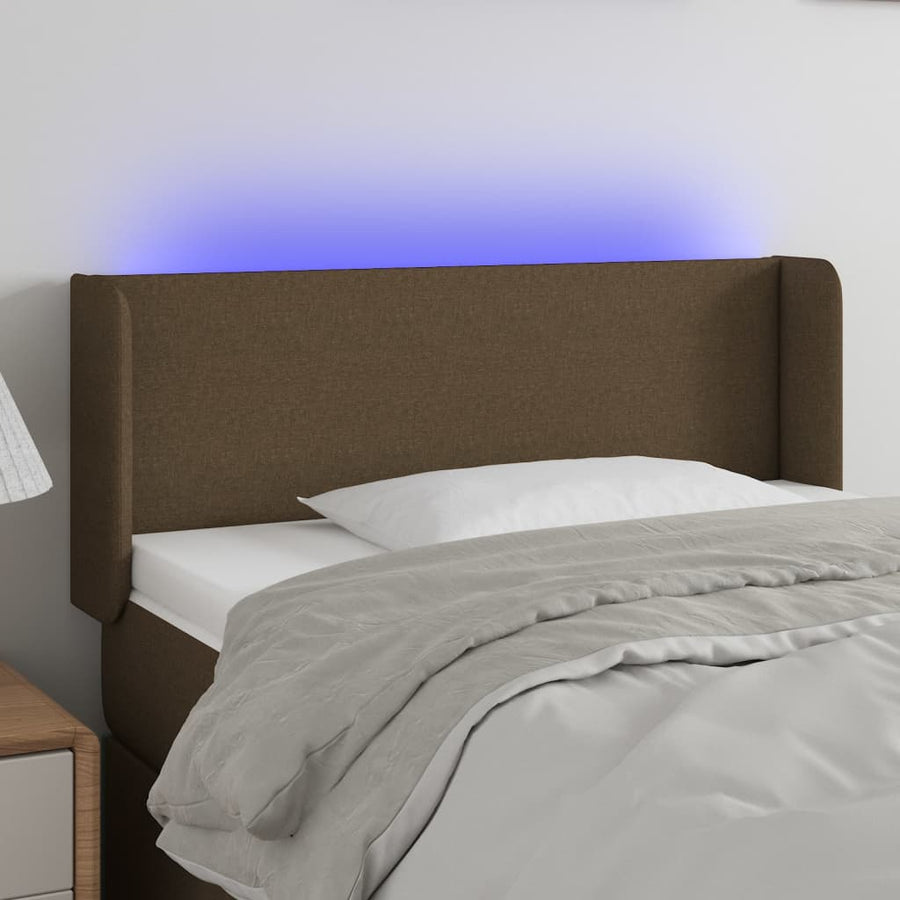 Hoofdbord Led 183X16X78/88 Cm Stof Taupe