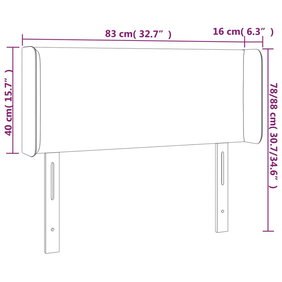 Hoofdbord Led Stof 83 x 16 x 78/88 cm Taupe