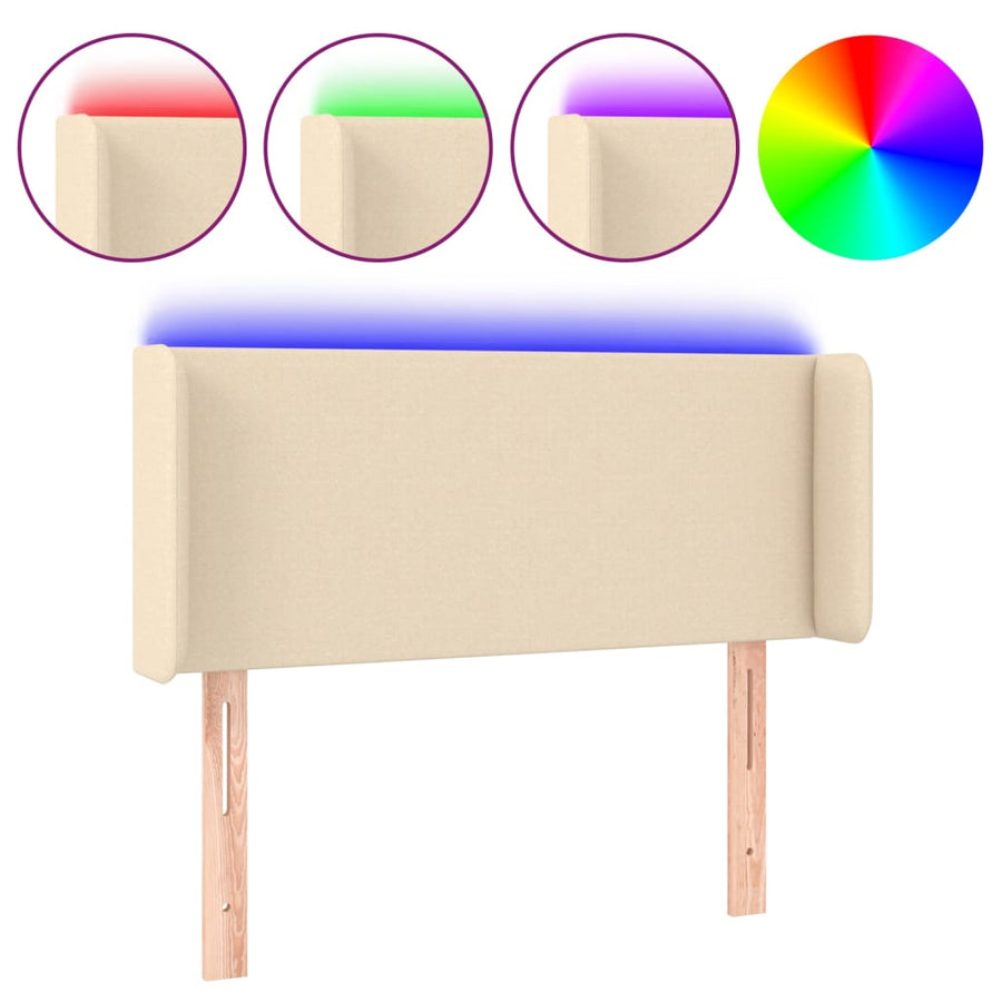 Hoofdbord LED 83x16x78/88 cm stof crèmekleurig 83 x 16 x 78/88 cm Crème