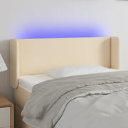 Hoofdbord led 83x16x78/88 cm stof crèmekleurig