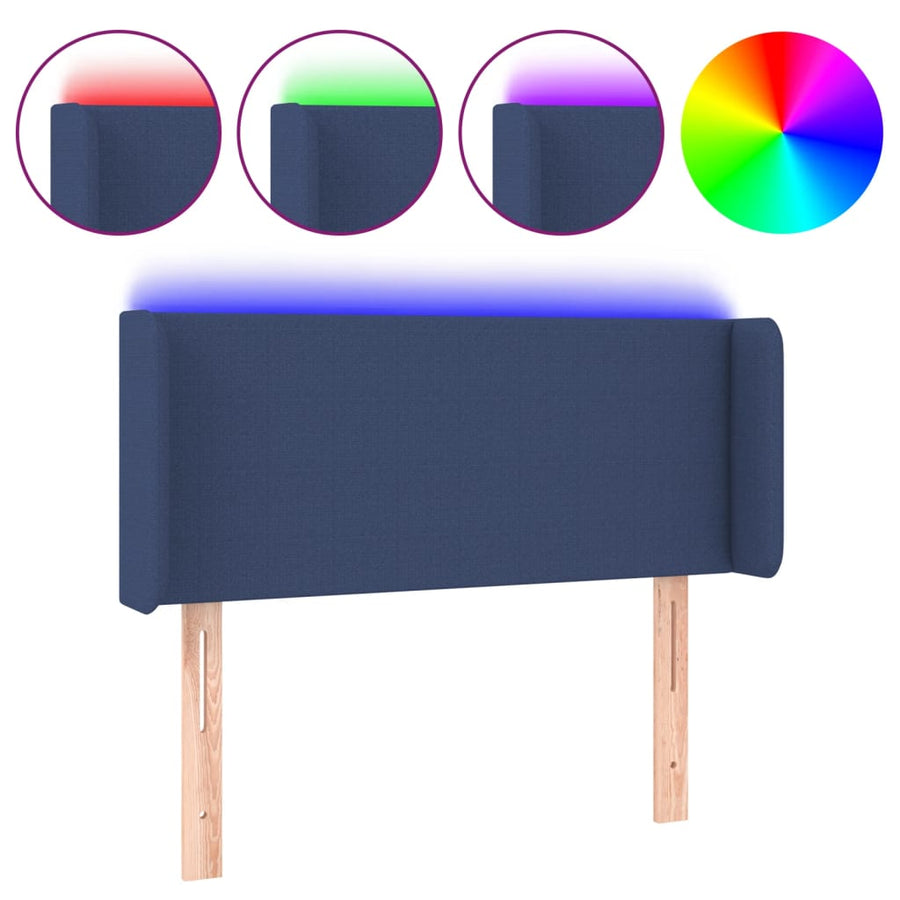 Hoofdbord LED 83x16x78/88 cm stof blauw 83 x 16 x 78/88 cm Blauw
