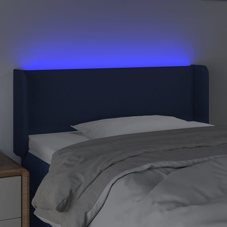 Hoofdbord LED 83x16x78/88 cm stof blauw 83 x 16 x 78/88 cm Blauw