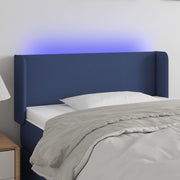 Hoofdbord 83x16x78/88 cm stof blauw met LED
