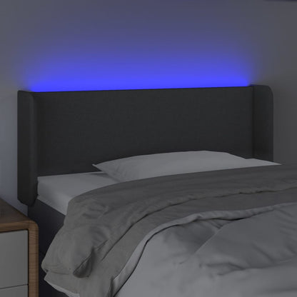 Hoofdbord LED 93x16x78/88 cm stof donkergrijs 93 x 16 x 78/88 cm Donkergrijs