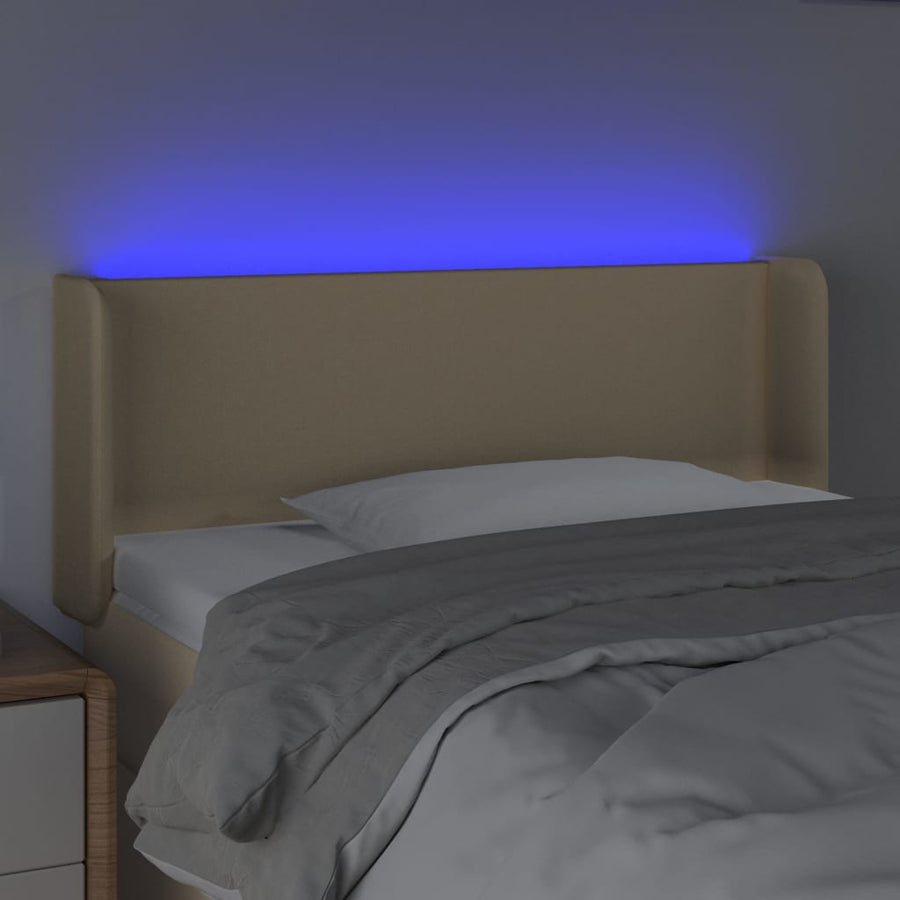 Hoofdbord LED 93x16x78/88 cm stof crèmekleurig 93 x 16 x 78/88 cm Crème