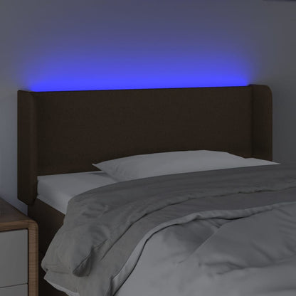 Hoofdbord LED 103x16x78/88 cm stof donkerbruin 103 x 16 x 78/88 cm Donkerbruin