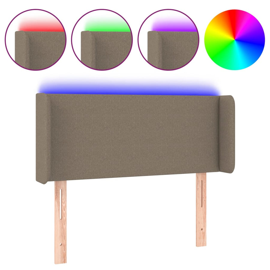 Hoofdbord LED 103x16x78/88 cm stof taupe 103 x 16 x 78/88 cm Taupe