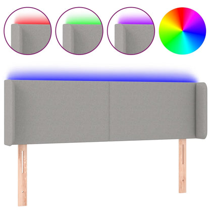 Hoofdbord LED 147x16x78/88 cm stof lichtgrijs 147 x 16 x 78/88 cm Lichtgrijs