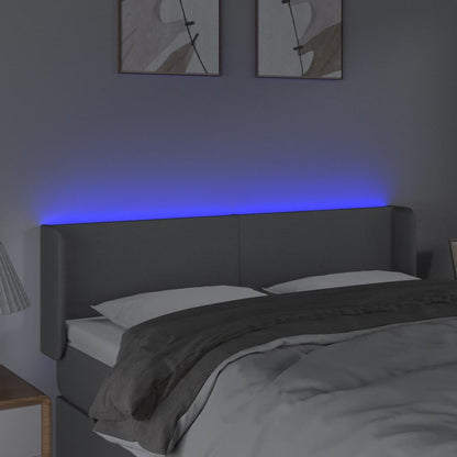 Hoofdbord LED 147x16x78/88 cm stof lichtgrijs 147 x 16 x 78/88 cm Lichtgrijs