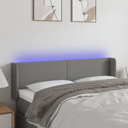 Hoofdbord 147x16x78/88 cm stof donkergrijs LED