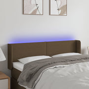 Hoofdbord 147x16x78/88 cm stof donkerbruin LED