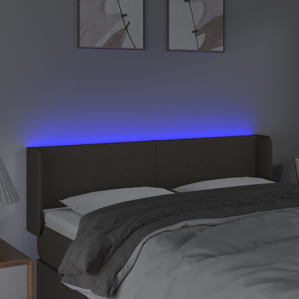 Hoofdbord LED 147x16x78/88 cm stof taupe 147 x 16 x 78/88 cm Taupe