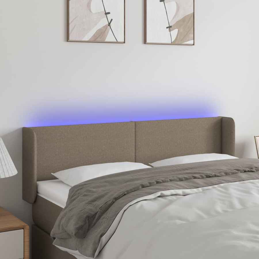 Hoofdbord Led 183X16X78/88 Cm Stof Taupe