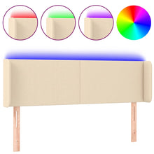 Hoofdbord Led Stof Kleurig 147 x 16 x 78/88 cm Crème