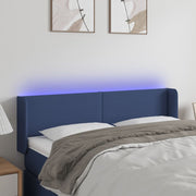 Hoofdbord 147x16x78/88 cm stof blauw LED