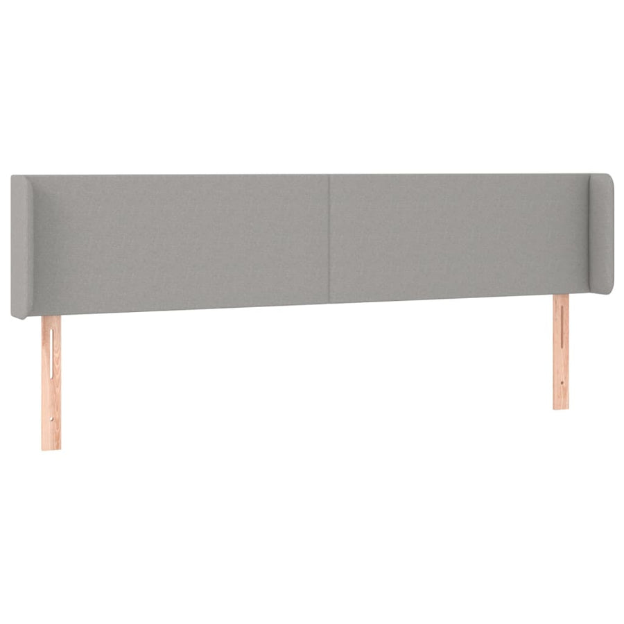 Hoofdbord LED 163x16x78/88 cm stof lichtgrijs 163 x 16 x 78/88 cm Lichtgrijs