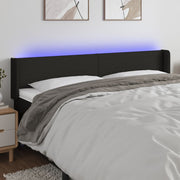 Hoofdbord 163x16x78/88 cm stof zwart met LED