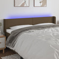 Hoofdbord LED 163x16x78/88 cm stof donkerbruin